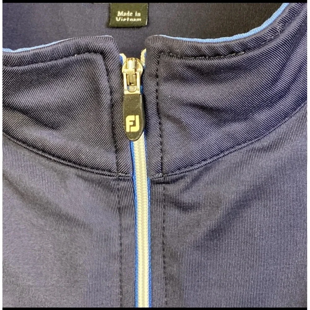 FootJoy Golf Vest Mens XL Navy Blue Nylon 1/4 Zip Sleeveless Hiking Outdoors